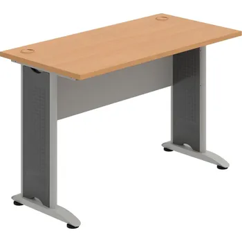 Psací stůl CE 1200 – Stůl pracovní rovný 120 cm, hl. 60 cm - Buk , Šedá , Šedý kov