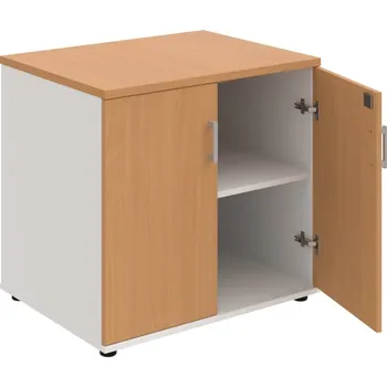 SPZ 80 60 P – Skříňka ke stolu, zavřená, š. 80 cm, léta podél - Buk , Bílá , USH – hranatá