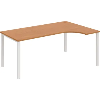 Psací stůl UE 1800 L – Stůl ergo levý 180 × 120 cm - Olše , Bílý kov