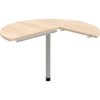 Psací stůl CP 22 L P – Stůl jednací, levý, léta podél, ø 120 cm - Akát , Šedý kov