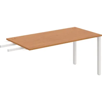 Psací stůl US 1600 RU – Stůl pracovní délky 160 cm, k řetězení - Olše , Bílý kov