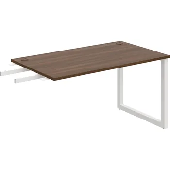 Psací stůl US O 1400 RU – Stůl pracovní délky 140 cm, k řetězení - Ořech , Bílý kov