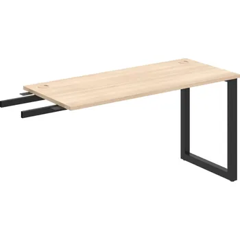 Psací stůl UE O 1400 RU – Stůl pracovní délky 140 cm, hl. 60 cm, k řetězení - Akát , Černý kov
