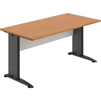 Psací stůl CS 1600 – Stůl pracovní rovný 160 cm - Olše , Bílá , Černý kov