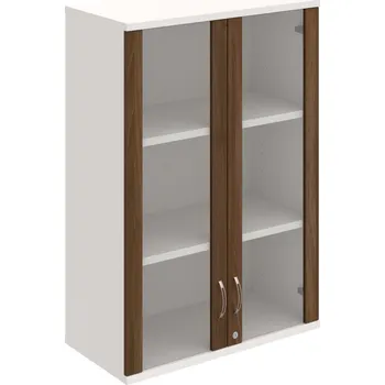 Policová skříň SZ 3 80 04 H – Skříň policová dvéřová 115,2 × 80 cm - Ořech , Bílá , USN – Hobis