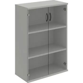 Policová skříň S 3 80 08 – Skříň policová dvéřová 115,2 × 80 cm - Čiré , Šedá , UCO – černá