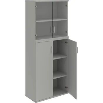 Policová skříň S 5 80 11 – Skříň policová dvéřová 192 × 80 cm - Šedá , Šedá , USH – hranatá