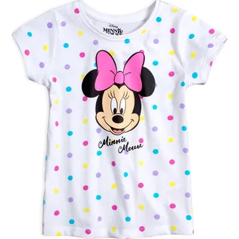 Dívčí tričko DISNEY MINNIE PUNTÍKY bílé Velikost: 98