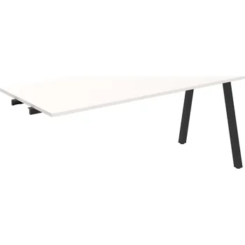 Psací stůl UJ A 1800 R – Stůl jednací rovný délky 180 cm, k řetězení - Bílá , Černý kov