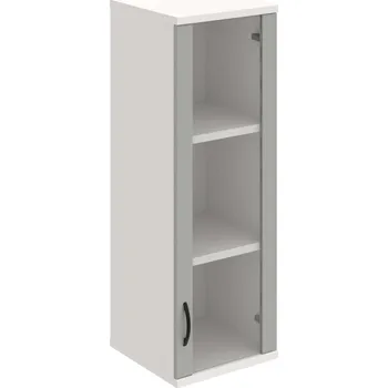 Policová skříň S 3 40 02 P H – Skříň policová dvéřová 115,2 × 40 cm - Šedá , Bílá , UCO – černá