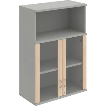 Policová skříň SZ 3 80 05 H – Skříň policová dvéřová 115,2 × 80 cm - Akát , Šedá , USN – Hobis