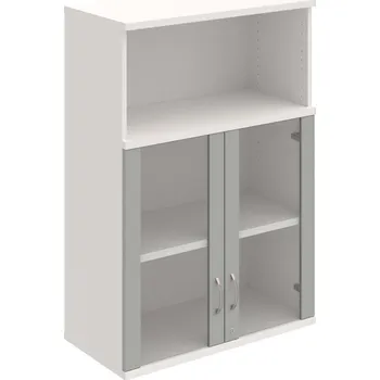 Policová skříň SZ 3 80 05 H – Skříň policová dvéřová 115,2 × 80 cm - Šedá , Bílá , USN – Hobis