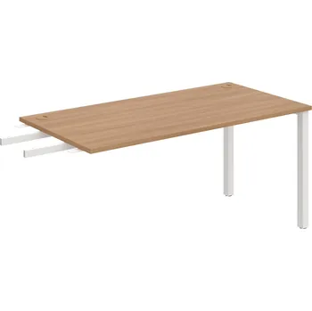 Psací stůl US 1600 RU – Stůl pracovní délky 160 cm, k řetězení - Višeň , Bílý kov