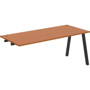 Psací stůl US A 1800 R – Stůl pracovní délky 180 cm, k řetězení - Třešeň , Černý kov