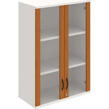 Policová skříň SZ 3 80 04 H – Skříň policová dvéřová 115,2 × 80 cm - Třešeň , Bílá , UCO – černá