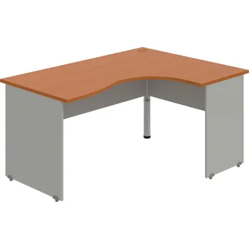 Psací stůl GE 2005 L – Stůl ergo levý 160 × 120 cm - Třešeň , Šedá , Šedý kov