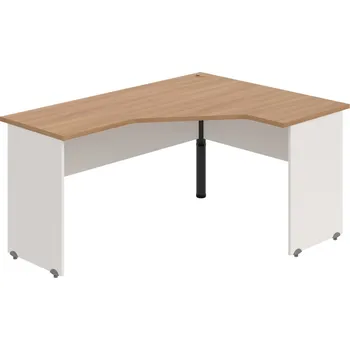 Psací stůl GEV 60 L – Stůl ergo levý 160 × 120 cm - Višeň , Bílá , Černý kov