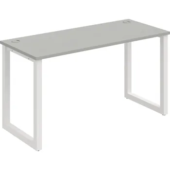 Psací stůl UE O 1400 – Stůl pracovní délky 140 cm, hl. 60 cm - Šedá , Bílý kov