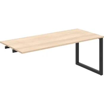 Psací stůl UJ O 1800 R – Stůl jednací rovný délky 180 cm, k řetězení - Akát , Černý kov