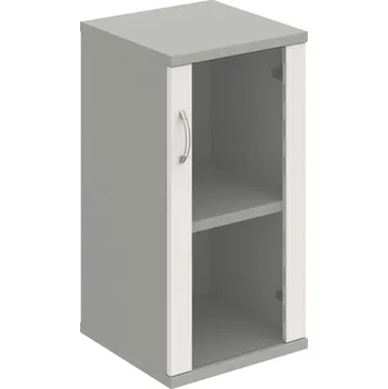 Policová skříň S 2 40 02 P – Skříň policová dvéřová 76,8 × 40 cm - Bílá , Šedá , USN – Hobis