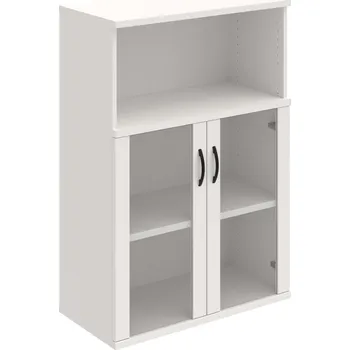 Policová skříň S 3 80 05 – Skříň policová dvéřová 115,2 × 80 cm - Bílá , Bílá , UCO – černá