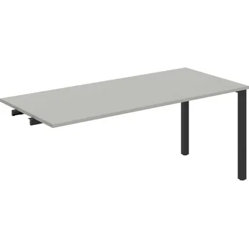 Psací stůl UJ 1800 R – Stůl jednací rovný délky 180 cm, k řetězení - Šedá , Černý kov