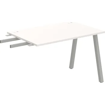 Psací stůl US A 1200 RU – Stůl pracovní délky 120 cm, k řetězení - Bílá , Šedý kov