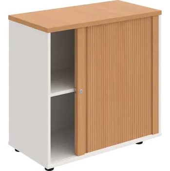 SPRZ 80 40 P – Skříňka ke stolu, roletová, pravá, š. 80 cm - Buk , Bílá , Buk