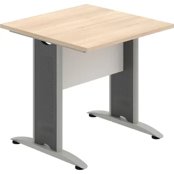 Jednací stůl CJ 800 – Stůl jednací rovný 80 cm - Akát , Bílá , Šedý kov