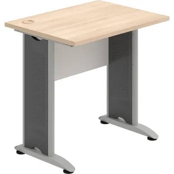Psací stůl CE 800 – Stůl pracovní rovný 80 cm, hl. 60 cm - Akát , Bílá , Šedý kov