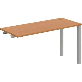 Psací stůl UE 1400 R – Stůl pracovní délky 140 cm, hl. 60 cm, k řetězení - Olše , Šedý kov