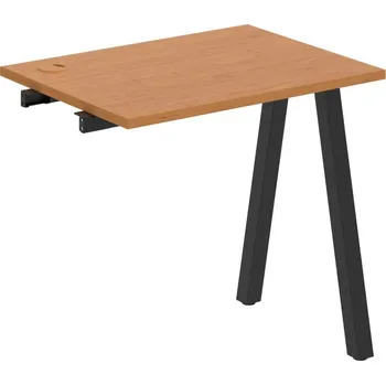 Psací stůl UE A 800 R – Stůl pracovní délky 80 cm, hl. 60 cm, k řetězení - Olše , Černý kov