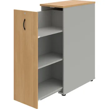 SPVZ 3 L – Skříňka ke stolu, šanonová, výsuvná, levá - Dub , Šedá , UCO – černá