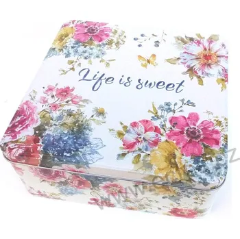 Dóza na potraviny IHR GARDEN FLOWER plechová dóza 7428 barevné rozkvetlé květiny