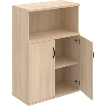 Policová skříň S 3 80 02 – Skříň policová dvéřová 115,2 × 80 cm - Akát , Akát , UCO – černá