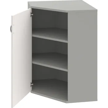 Policová skříň SRV 3 01 L – Skříň vnitřní roh levá 115,2 cm - Bílá , Šedá , UCO – černá