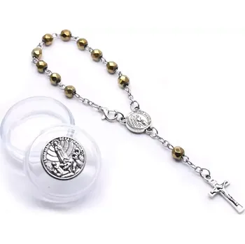 Růženec NAKY Růženec do ruky, do auta, zlatý N7165