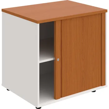 SPRZ 80 60 P N – Skříňka ke stolu, roletová, pravá, š. 80 cm, léta napříč - Třešeň , Bílá , Třešeň