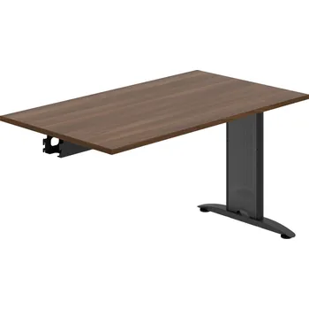 Jednací stůl FJ 1400 R – Stůl jednací řetězící rovný 140 cm - Ořech , Černý kov