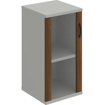 Policová skříň S 2 40 02 L – Skříň policová dvéřová 76,8 × 40 cm - Ořech , Šedá , UCO – černá