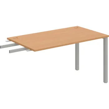 Psací stůl US 1400 RU – Stůl pracovní délky 140 cm, k řetězení - Buk , Šedý kov