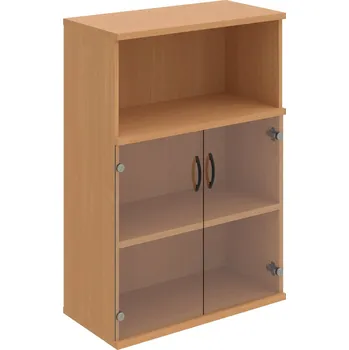 Policová skříň S 3 80 09 – Skříň policová dvéřová 115,2 × 80 cm - Čiré , Buk , UCO – černá