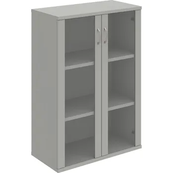 Policová skříň S 3 80 04 – Skříň policová dvéřová 115,2 × 80 cm - Šedá , Šedá , USN – Hobis