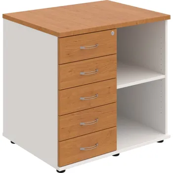 SPKZ 3 80 60 L P – Skříňka ke stolu, levá, s centrálním zamykáním - Olše , Bílá , USN – Hobis