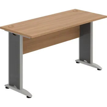 Psací stůl CE 1400 – Stůl pracovní rovný 140 cm, hl. 60 cm - Višeň , Višeň , Šedý kov