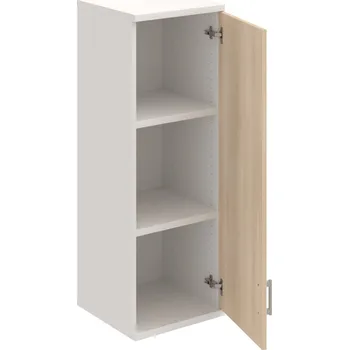 Policová skříň S 3 40 01 P H – Skříň policová dvéřová 115,2 × 40 cm - Akát , Bílá , USH – hranatá