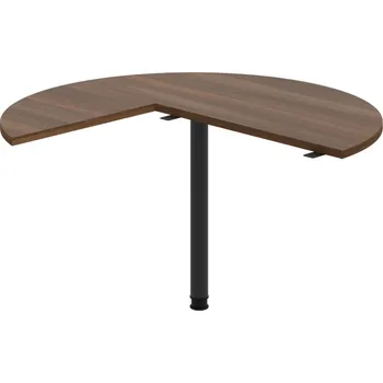 Psací stůl FP 22 P N – Stůl jednací pravý napříč ø 120 cm - Ořech , Černý kov