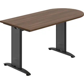 Jednací stůl FP 1600 1 – Stůl jednací oblouk 160 cm - Ořech , Černý kov