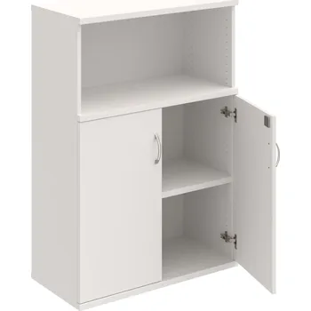 Policová skříň SZ 3 80 02 – Skříň policová dvéřová 115,2 × 80 cm - Bílá , Bílá , USN – Hobis