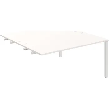 Psací stůl USD 1600 R – Stůl pracovní 160 × 160 cm, k řetězení - Bílá , Bílý kov